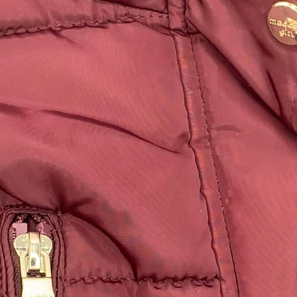MADDEN-GIRL Womens Puffer jacket-coat Burgandy size SP - Picture 3 of 4